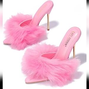 Cape Robbin Fuji Pink Fur High Heels
